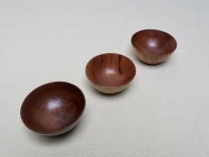 Set of 3 hand carved bowls